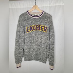 Wilfred Laurier University Canada Cabin Sweater Gray size medium womens